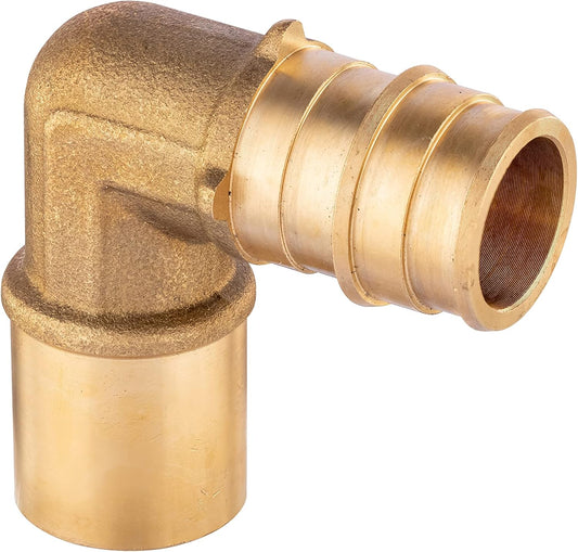 (Pack of 5) Pex A Full Flow Expansion Brass Fittings 1/2"x 1/2" Male Sweat Elbow Adapter,ASTM V1258-DP02-C-2441