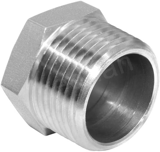 316 Stainless Steel Air Pneumatic Mufflers 1/2 NPT Male Thread Sintered Exhaust Muffler Silencer Flat (Pack V1258-DP02-C-2585