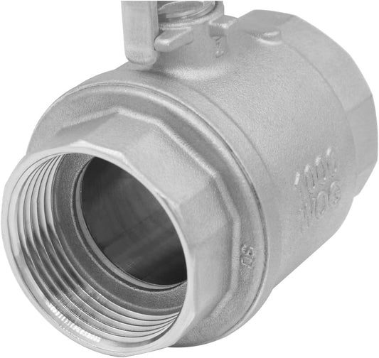 2 Pcs Ball Valve 1" NPT Female 304 Stainless Steel Full Port for Water, Oil, and Gas (1000 PSI) V1258-DP02-C-2589