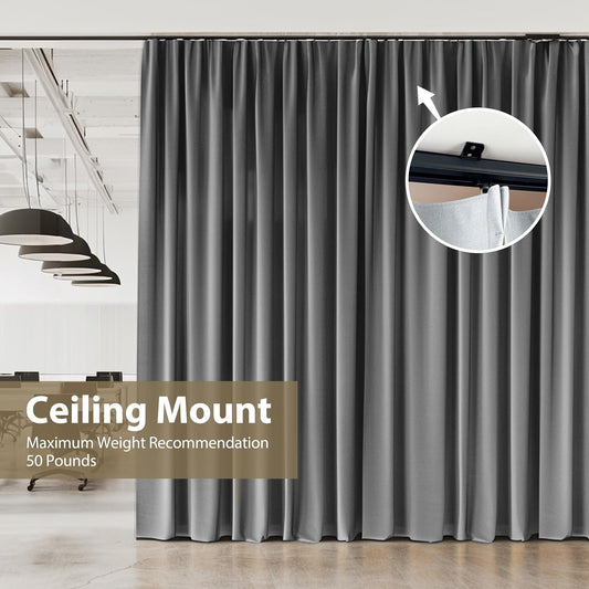 Ceiling Curtain Track,Curtain Track Wall Mounted,Ceiling Mount Rail Room Divider Tracks Extra Long Curtains V1258-DP02-C-2729