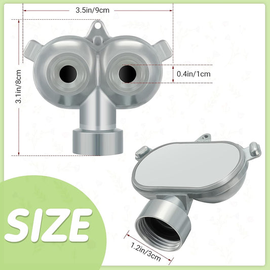 2 Pcs Circle Pattern Twin Spot Sprinkler Metal Lawn Garden Rotating Water Spray Sprinkler 360 Degree for Lawn V1258-DP02-C-2740