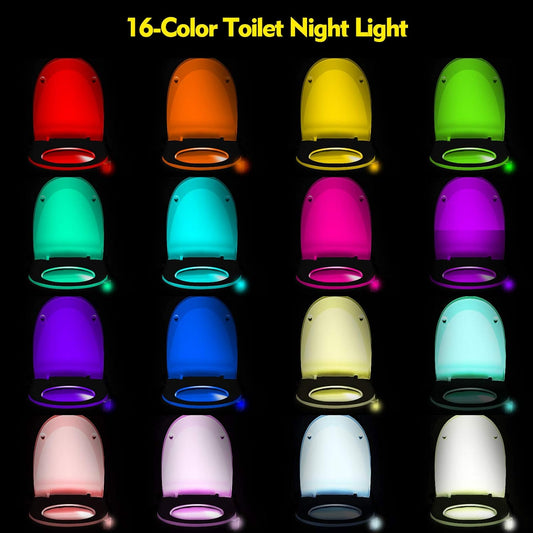 6 Pieces Toilet Night Light Motion Activated Sensor Lamp 16 Colors Changing LED Inside Toilet Bowl, LED Light V1258-DP02-C-2741