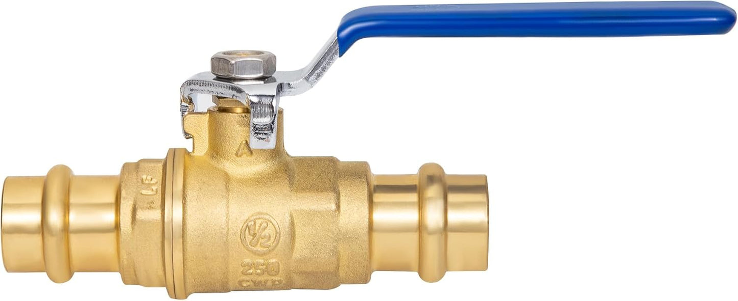 1/2" Press Ball Valve, Lead-Free Press into 1/2"Copper Tubing Connection with EPDM O-ring V1258-DP02-C-2768