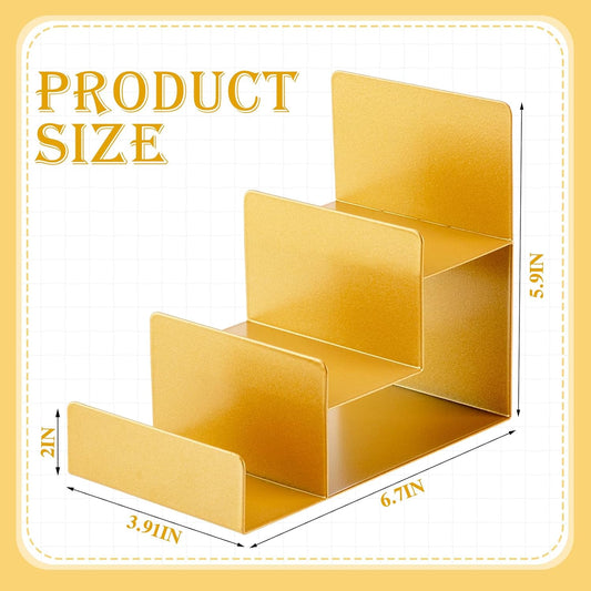 2 Pcs 3 Tiers Gold Metal Wallet Rack Handbag Display Stand Wallet Clutch Holder Purse Stand Display Retail V1258-DP02-C-2795