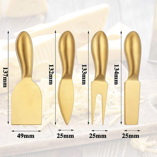 4 Pieces Stainless Steel Cheese Knives Set, Knife Fork Slicer Butter Knife Set for Charcuterie and Cheese V1258-DP02-C-301