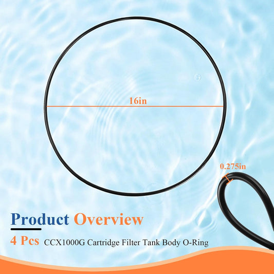 4 Pc CCX1000G Filter Tank Body O-Ring, Compatible with Hayward XStream CC1000, CC1500, CC2000 Series Swimming V1258-DP02-C-3026