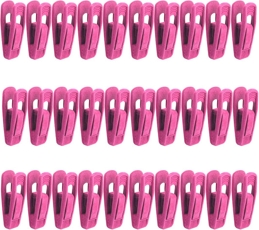 30 Pack Hot Pink Velvet Hanger Clips, Strong Hanger Clips Perfect for Organizing Skirts/Pants/Thin Felt V1258-DP02-C-3085