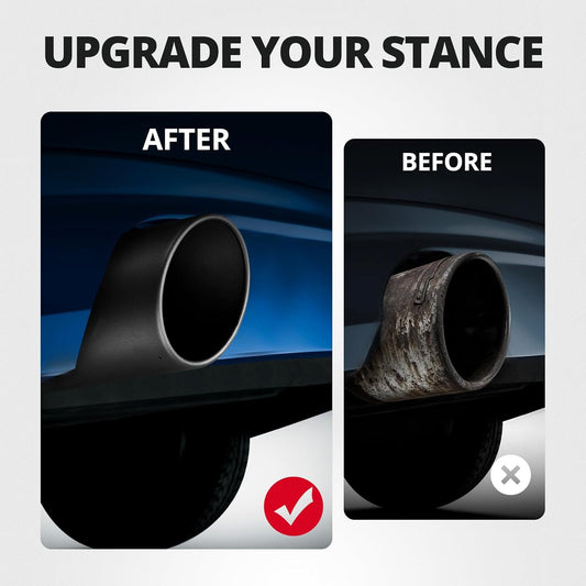 5" to 6" Diesel Exhaust Tip for Trucks, Universal Bolt-On, Black Powder Coated Stainless Steel, 15" Length V1258-DP02-C-3116