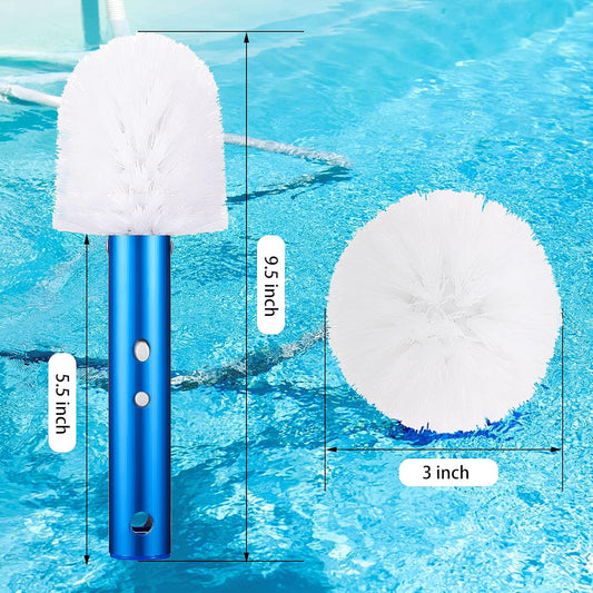 Corner and Step Pool Round Brush, Pool Step and Corner Brush, 180 Degree Rotation Handle Scrub Brush for V1258-DP02-C-321