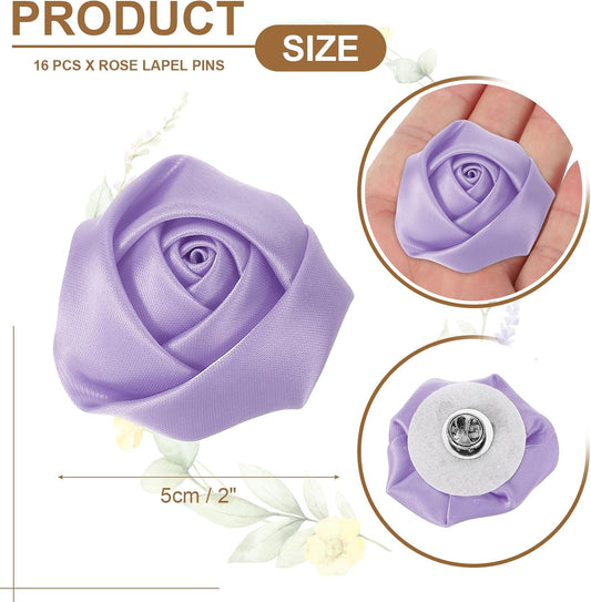 Lapel Flowers for Men Suits, Lapel Pin for Men Satin Rose Artificial Fabric Flowers Brooch Boutonnieres for V1258-DP02-C-3230