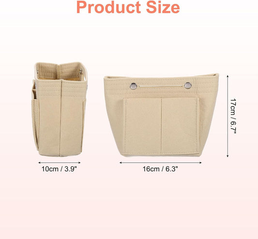 Purse Organizer Insert, Portable Felt Organizer Bags with Snap Multiple Compartments Purse Liner for Domed V1258-DP02-C-3240
