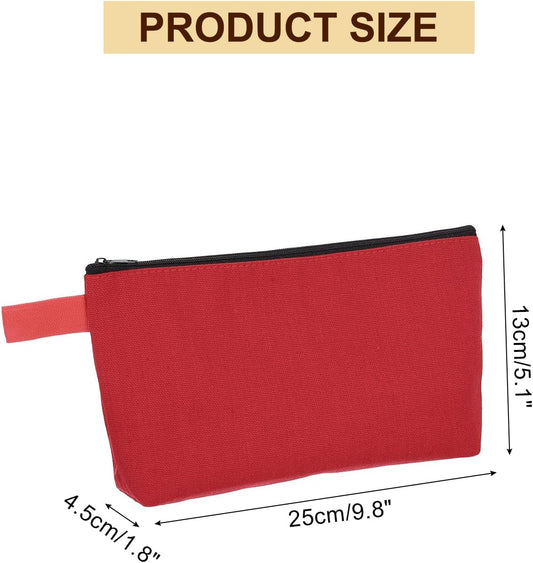 Canvas Makeup Bags, 10 Pcs Travel Cosmetic Bags Bulk, Multipurpose Plain Toiletry Zipper Pouches Blank DIY V1258-DP02-C-3241