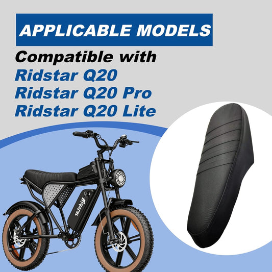 Ridstar Q20 Seat Cover, EBike Seat Cover, Non-Slip Waterproof Leather, Protecting Your Electric Bike Seat, V1258-DP02-C-3283