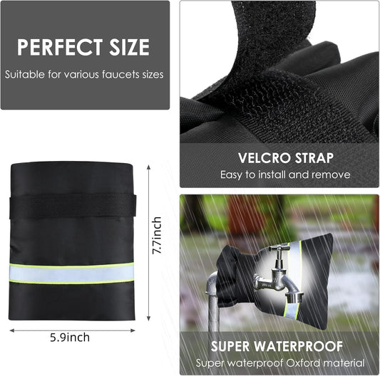 Faucet Cover for Winter Freeze Protection,Spigot Cover with Reflective Strips,Outside Faucet Cover for Cold V1258-DP02-C-329