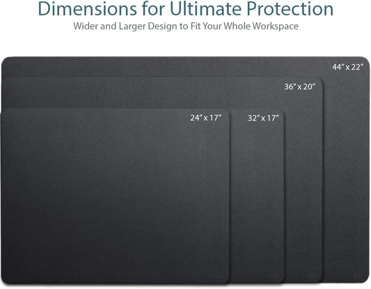 Leather Desk Pad 36" x 20", Office Desk Mat Waterproof Black - Premium Quality - Smooth Mouse Writing Surface V1258-DP02-C-353
