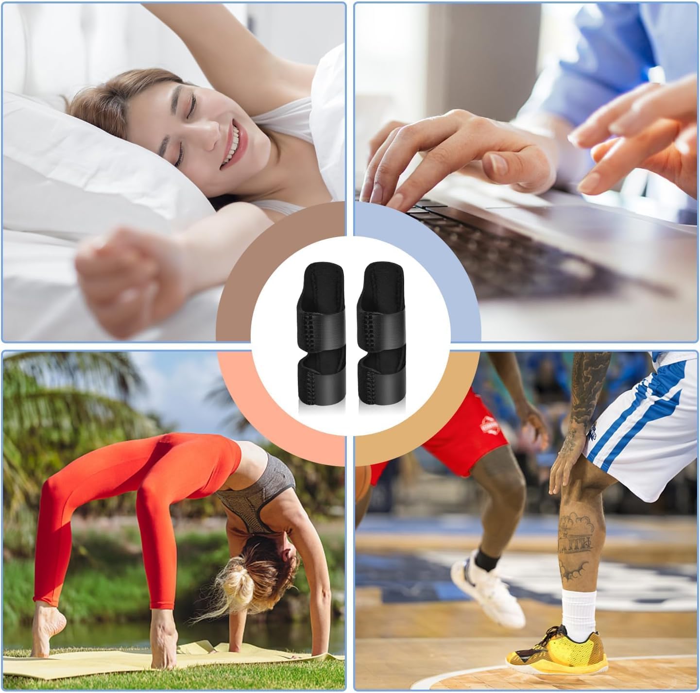Finger Splints, 7pcs Finger Support Brace Finger Stabilizer for Broken Fingers Straightening Arthritis V1258-DP02-C-427