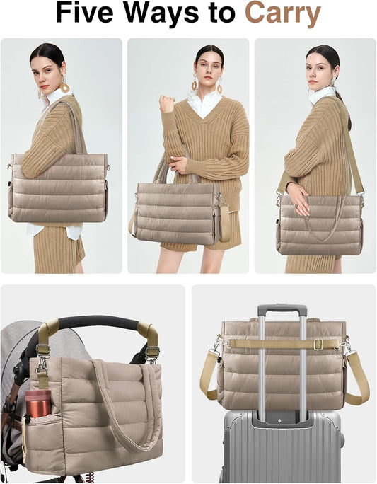 Diaper Bag Tote, Baby Diaper Tote Bags Crossbody Hospital Bag Travel Large Mommy Bag, with Silicone Pacifier V1258-DP02-C-437