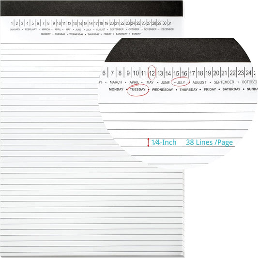 Legal Pads 8.5 x 11 with Date on Top, Narrow Ruled, White Note Pads College Ruled Writing Tablets for Office, V1258-DP02-C-52