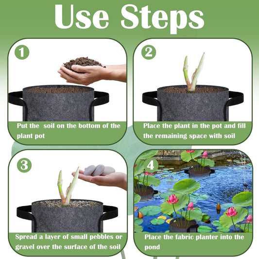 12 Pack Aquatic Plant Pots for Pond, Reusable Fabric Aquatic Plant Pots, Breathable Pond Plant Basket Grow V1258-DP02-C-532