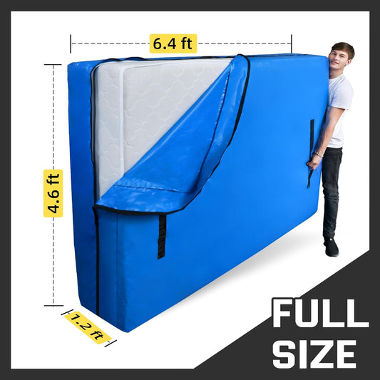 Mattress Bag for Moving & Storage of Full Size, Heavy Duty Mattress Cover for Moving with 12 Handles and Dual V1258-DP02-C-587