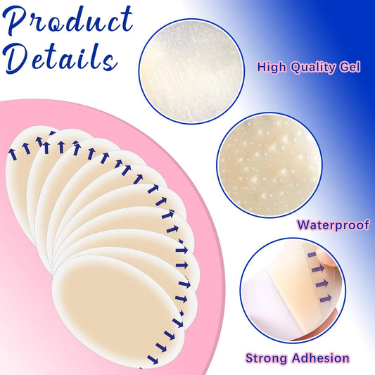 100 Pcs Blister Bandages Pads Gel Hydrocolloid Bandages Waterproof Adhesive Blister Prevention for Feet Heel V1258-DP02-C-769