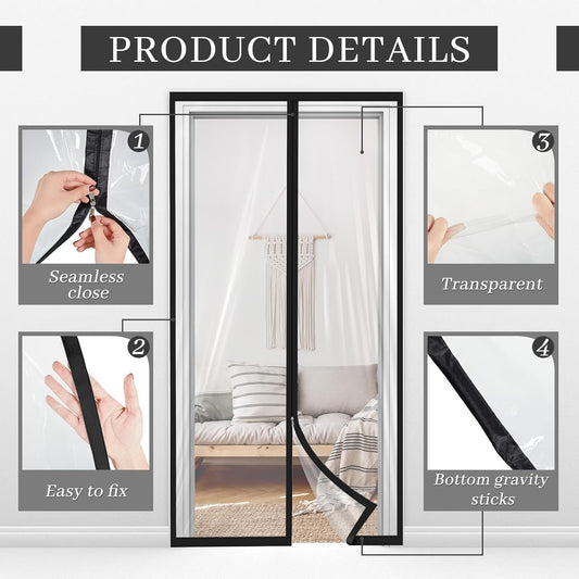 Amylove Zipper 60 x 102 Inch Dust Barrier Door Kit Construction Door Barrier 5 x 8.5 ft Reusable Plastic V1258-DP02-C-779
