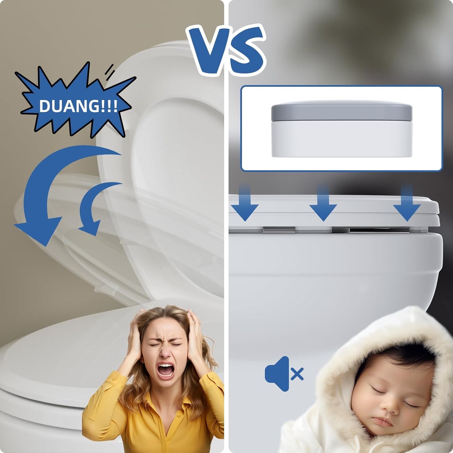 Premium Elongated Toilet Seat with Toilet Seat Bumpers V1258-DP02-C-839