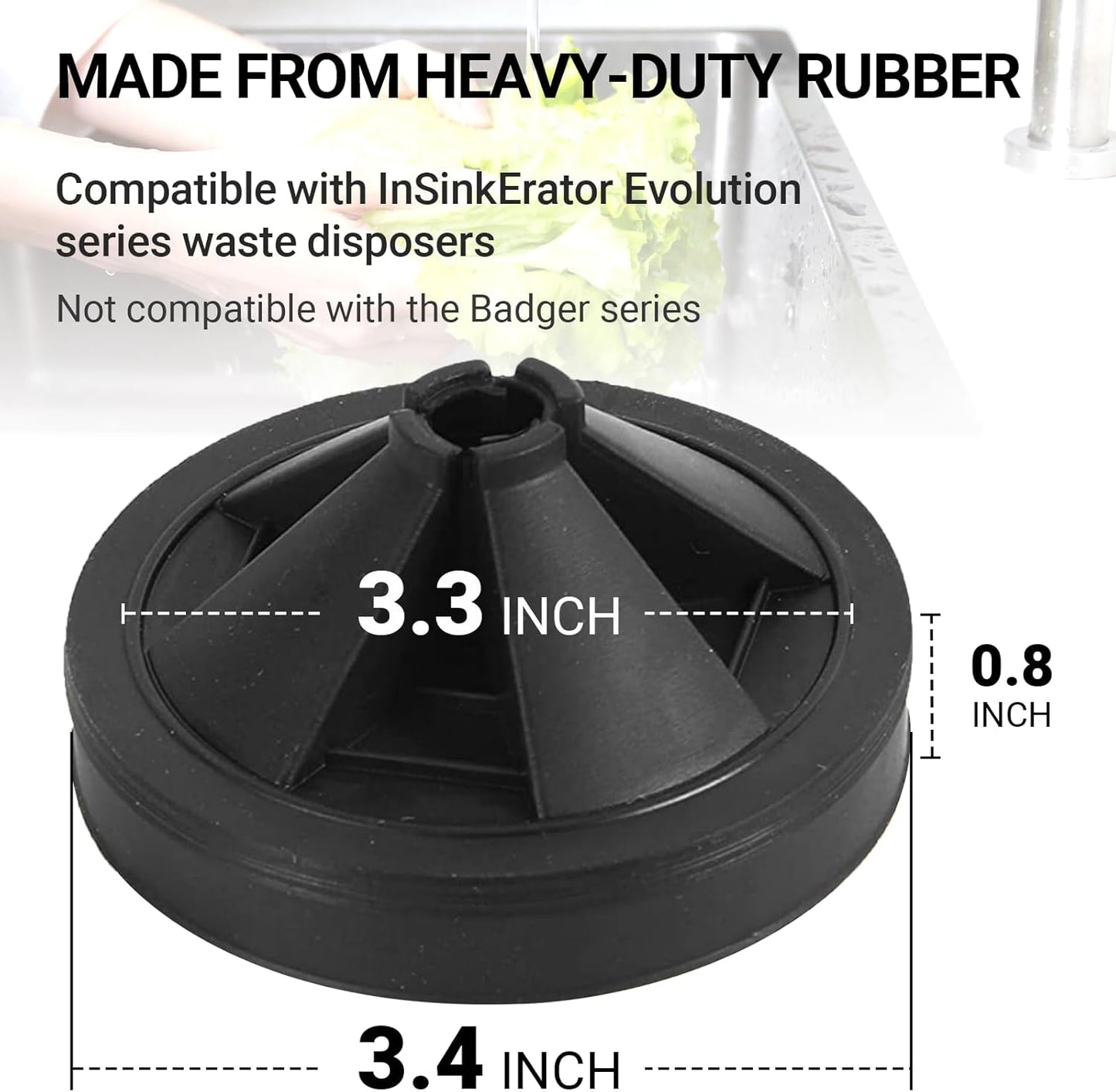 Rubber Sink Stopper and Garbage Disposal Splash Guard,Compatible with Insinkerator Garbage Disposal Parts V1258-DP02-C-921