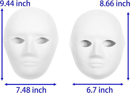 (30+16PCS) Paper Mache Masks & Cat Mask White Blank for Party, Cosplay, Artistic Projects, Theater, V1258-DP02-C-927