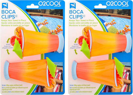 Boca Clips - Beach Towel Clips for Beach Chairs, Pool and Patio Accessories Clothes Pins for Bags, 2-Pack V1258-DP02-C-935