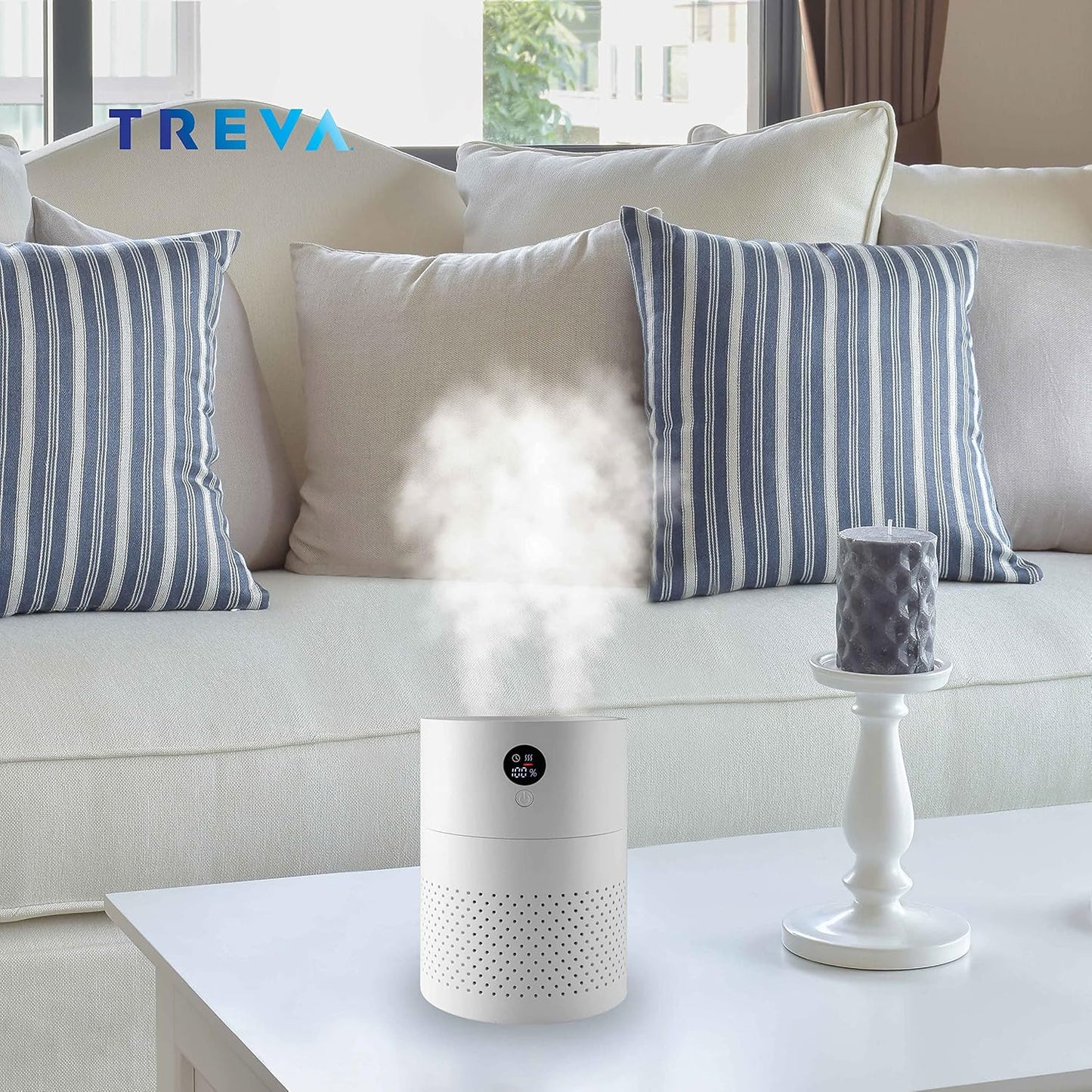 Portable Cool Mist Humidifier 2 Liter Capacity Rechargeable Battery Powered 2 Misting Modes Led Display Panel V1258-DP02-C-937
