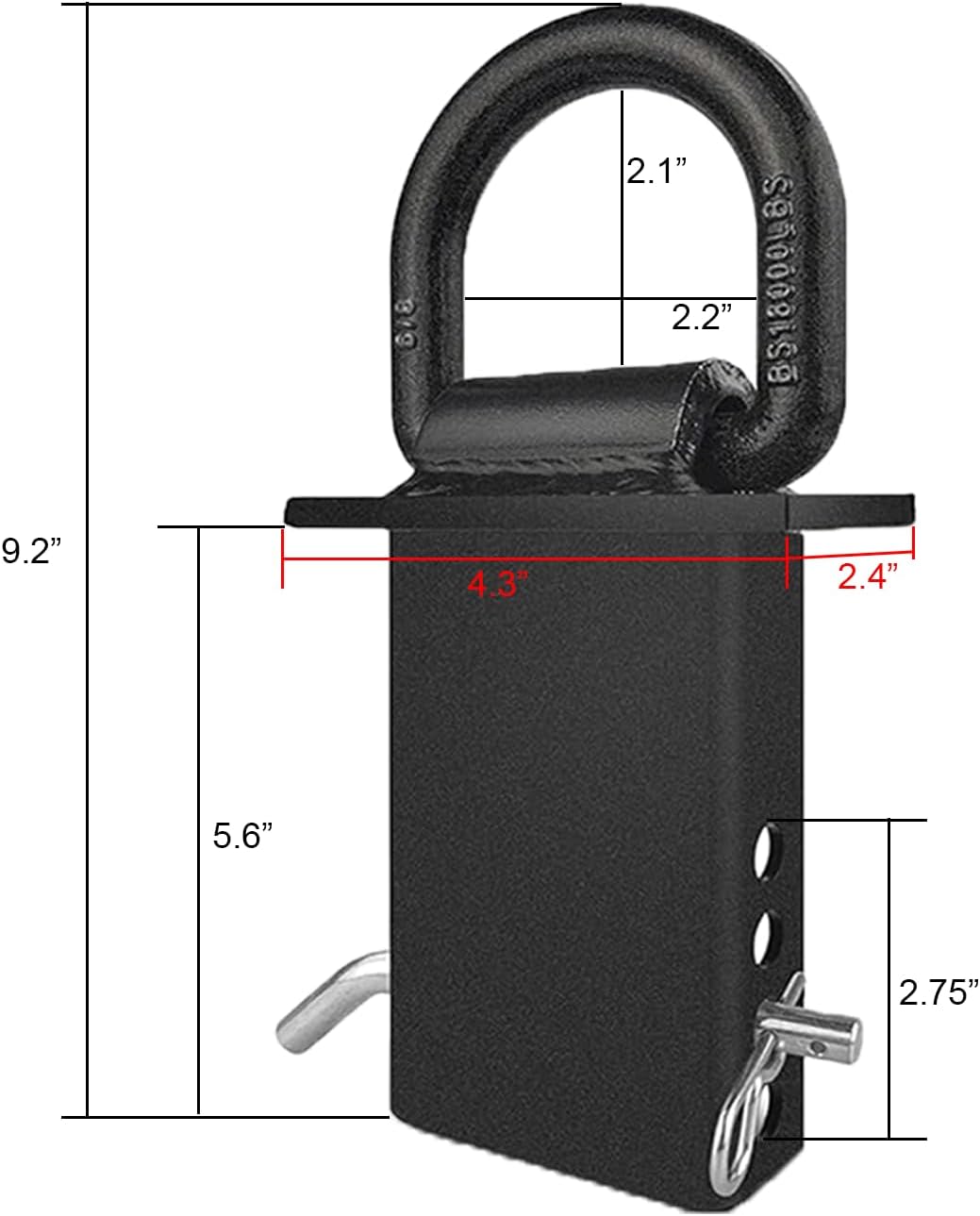 4Pcs 12000lbs Heavy Duty Removable D Ring Stake Pocket tie Down for Utility Trailers and Flatbeds Equipped V1258-DP02-C-97