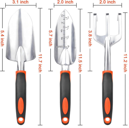 Garden Tools Set, 3 Pack Heavy Duty Gardening Tools Set Include Garden Shovel + Garden Shovel Trowel Garden V1258-DP02-C-970
