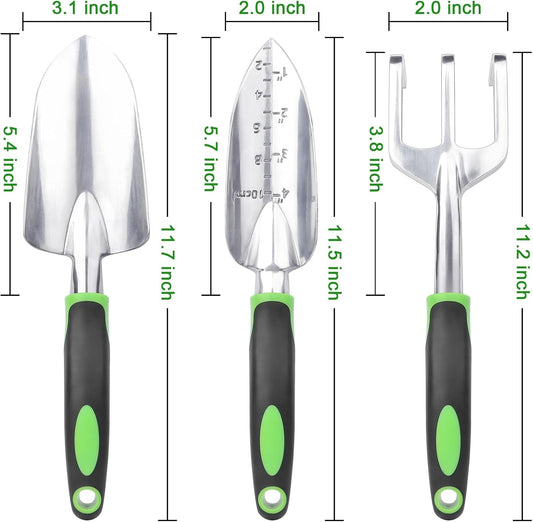 Garden Tools Set, 3 Pack Heavy Duty Gardening Tools Set Include Garden Shovel + Garden Tool Set, 2 Pack Heavy V1258-DP02-C-973