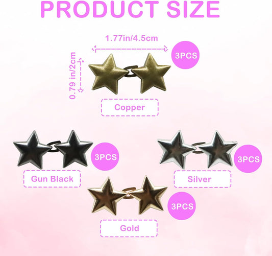 Pentagram Pant Waist Tightener,12 Set Jeans Clips to Tighten Waist Adjustable Buttons for Loose Jeans Pants V1258-DP02-D-120