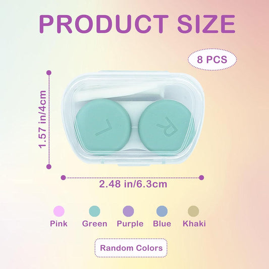 8 Pack Cute Contact Lens Case,Portable Eye Contact Case with Applicator Tool and Tweezers Remover Tool V1258-DP02-D-122