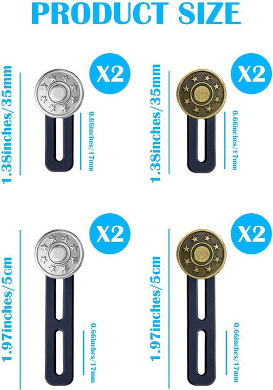 8Pcs Button Extenders for Jeans,Waistband Extenders for Women Men Pants 1.34-2.17 Inches Instant Pants Button V1258-DP02-D-124