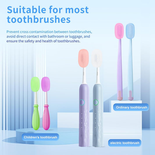 6 Pcs Toothbrush Covers Toothbrush Covers Caps, Replaceable Electric Toothbrush Head Cover Silicone V1258-DP02-D-151