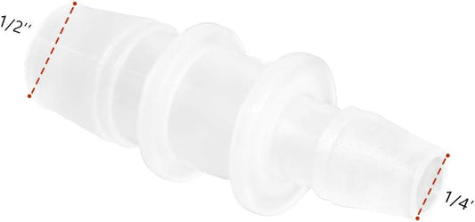 Plastic Hose Barb Reducer Pipe Fittings, 1/2" to 1/4" Hose ID Connectors Joint Splicer Mender Adapter Union V1258-DP02-D-162