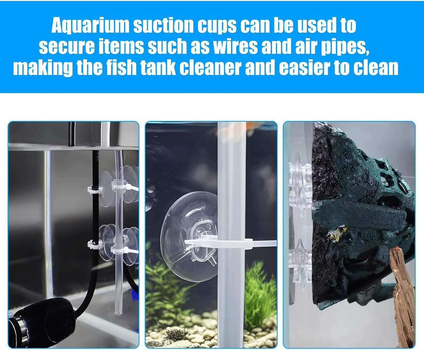20 Pack Suction Cups with 40 Zip Ties for Aquarium Fish Tank Decoration Moss Shrimp Nest V1258-DP02-D-174