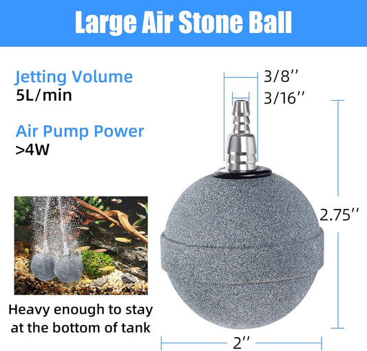 Pond Air Stone 2 Inch, Long Lasting Aerator Oxygen Differ, Air Pump Accessories for Aquarium, Fish Tank, V1258-DP02-D-186