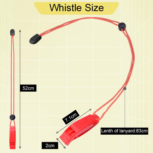 CooBigo 4Pcs Emergency Whistles, Loud Shrill Safety Whistle with Reflective Lanyard for Climbing Hiking V1258-DP02-D-23