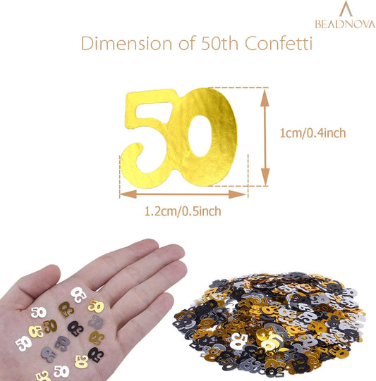 50th Birthday Confetti Fifty Years Old 50 Anniversary Number Confetti for Birthday Party Decor Wedding Table V1258-DP02-D-270