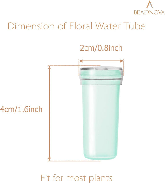 Floral Water Tubes 1.6 Inch Plastic Water Tubes for Floral Flower Vials with Caps for Flower Arrangement V1258-DP02-D-273