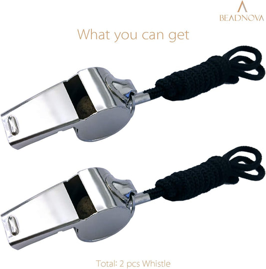 Stainless Steel Whistles with Lanyard Lifeguard Whistle Referee Whistle Metal Whistle Sports Whistle Coaches V1258-DP02-D-275