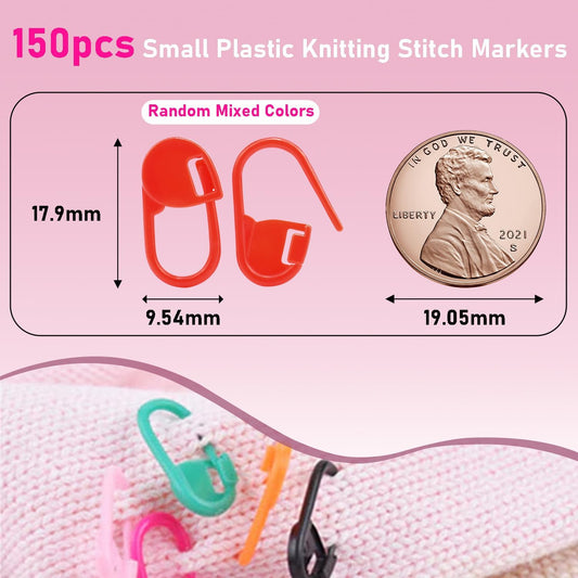 150pcs Assorted Colors Crochet Stitch Markers for Crocheting, Crochet Marker for Crocheting Knitting Yarn V1258-DP02-D-31