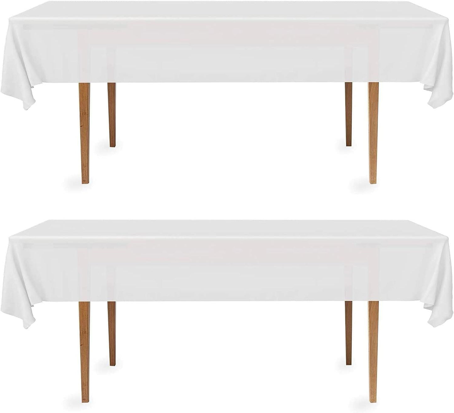 2 Rectangular Tablecloths, BPA-Free Plastic, 54 x 108 Inch, Disposable or Reusable Table Cover for Parties, V1258-DP02-D-343