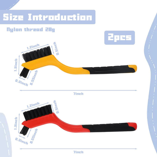 2PCS Small Non-Scratch Nylon Bristles, Wire Brush Set for Cleaning, Car Detailing Brush Set for Cleaning in V1258-DP02-D-389