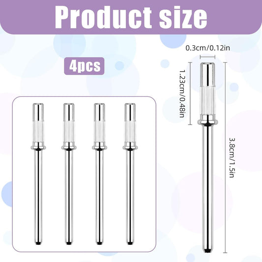 4PCS 3/32 Shank Mandrel Nail Drill Bits, Small Sanding Bands Nail Drill Bits, 3mm Mini Mandrel for Nail V1258-DP02-D-409