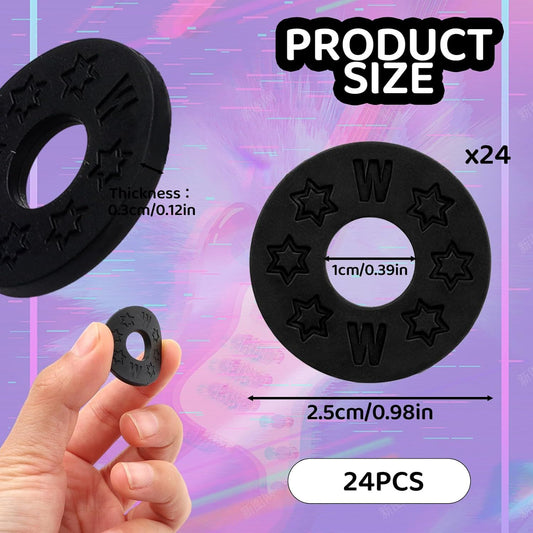 12Pair Rubber Strap Locks For Guitar, 0.98'' Guitar Strap Blocks/Silicone Strap Locks Guitar, Blocks Guitar V1258-DP02-D-412